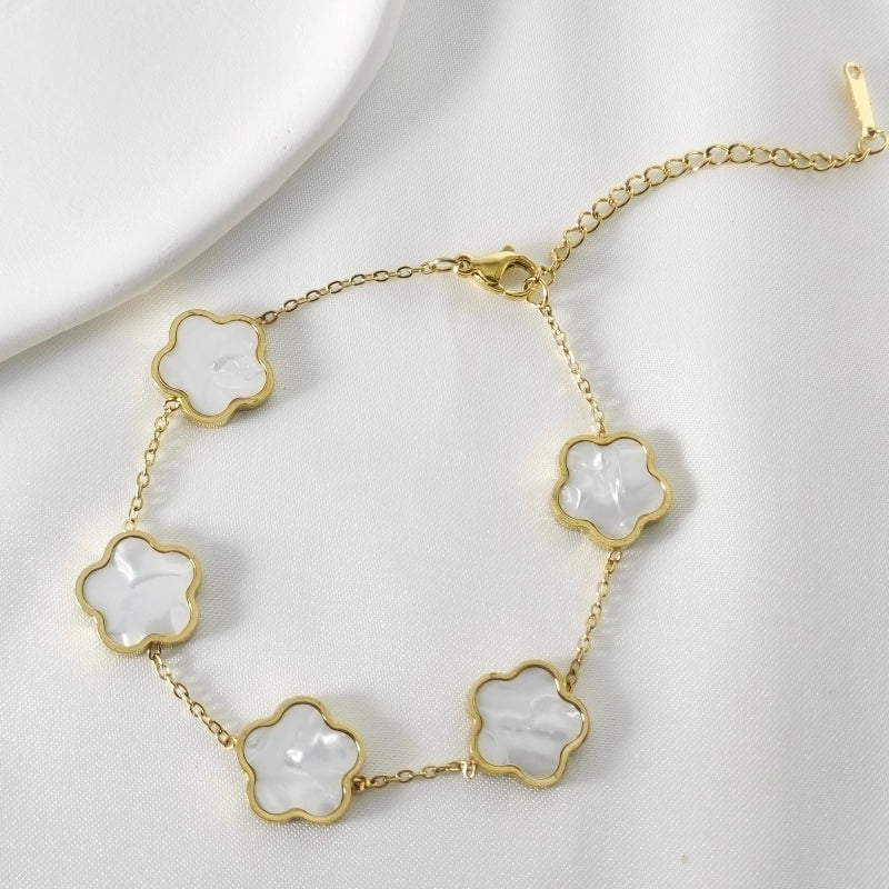 Elegant Minimalist Commute Flower 304 Stainless Steel Bracelets In Bulk