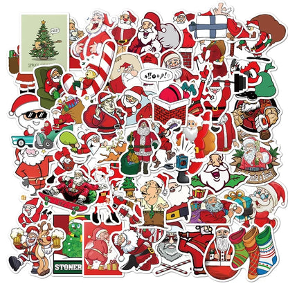 1 Set Santa Claus Christmas Socks Learning Christmas PVC Self-adhesive Cute Stickers