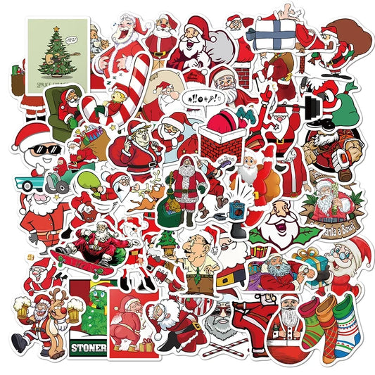 1 Set Santa Claus Christmas Socks Learning Christmas PVC Self-adhesive Cute Stickers
