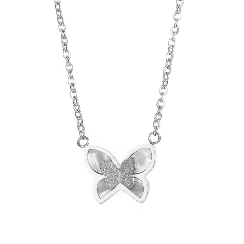 Titanium Steel 18K Gold Plated Elegant Streetwear Plating Inlay Butterfly Shell Bracelets Earrings Necklace