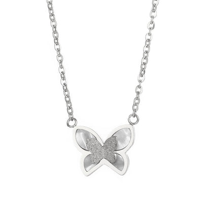 Titanium Steel 18K Gold Plated Elegant Streetwear Plating Inlay Butterfly Shell Bracelets Earrings Necklace