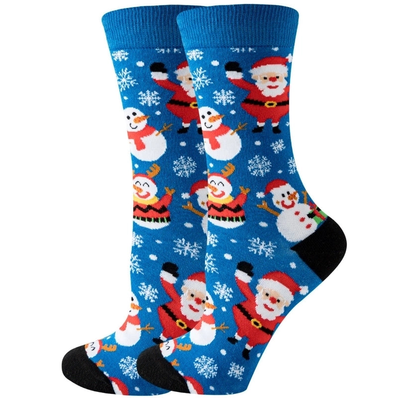Christmas Cute Unisex Santa Claus Christmas Socks Snowflake Cotton Crew Socks 20 Pairs Per Pack