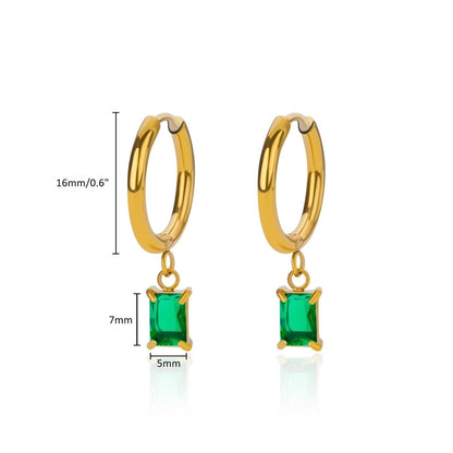1 Pair Elegant Streetwear Geometric Plating 304 Stainless Steel Zircon Drop Earrings