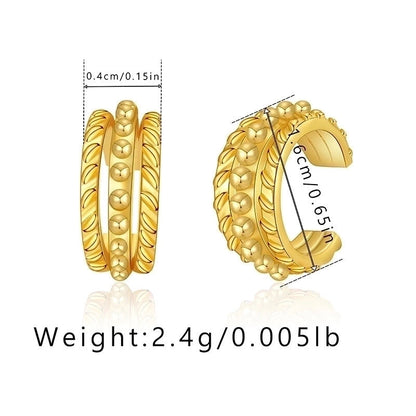 Retro Minimalist C Shape Copper Plating Inlay Zircon Ear Cuffs 1 Pair