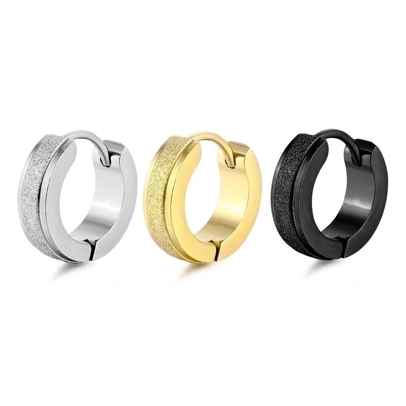 Minimalist Geometric Stainless Steel Polishing Hoop Earrings 1 Piece