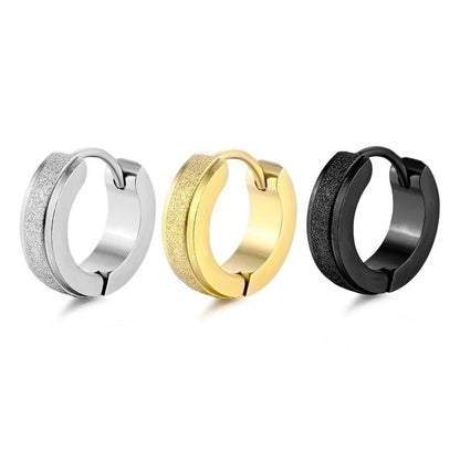 Minimalist Geometric Stainless Steel Polishing Hoop Earrings 1 Piece