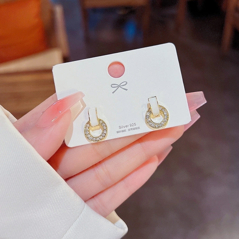 Fashion Star Heart Shape Copper Plating Artificial Pearls Zircon Drop Earrings 1 Pair