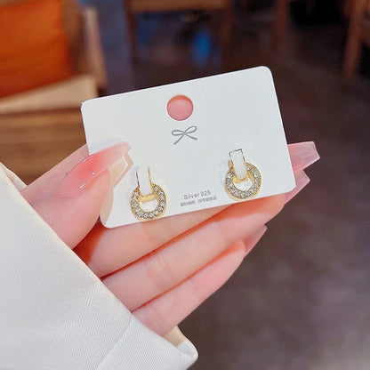 Fashion Star Heart Shape Copper Plating Artificial Pearls Zircon Drop Earrings 1 Pair