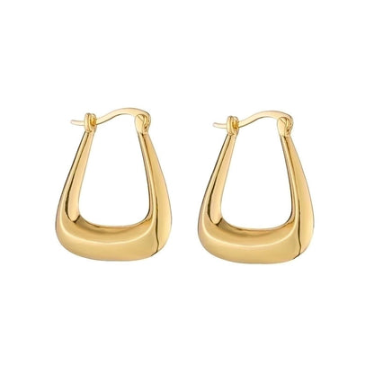 1 Pair Vintage Style Minimalist C Shape Oval Twist Plating Copper 18k Gold Plated Earrings