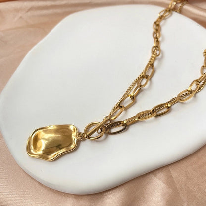 Minimalist Classic Style Solid Color 304 Stainless Steel Plating Pendant Necklace