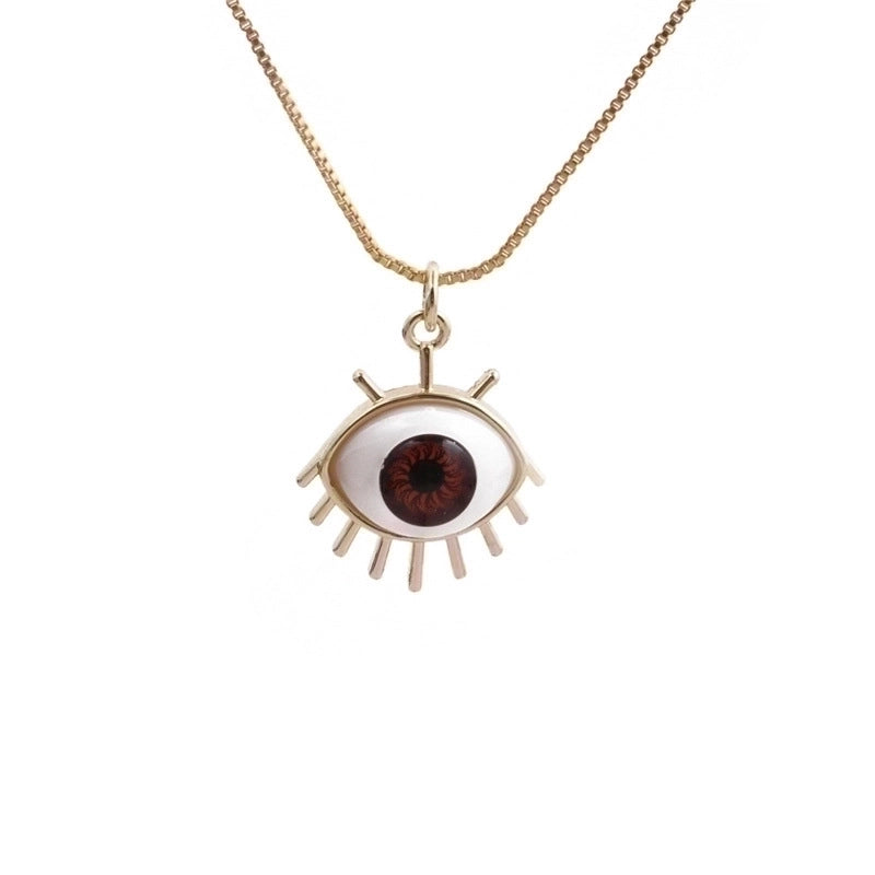 Simple Dripping Evil Eye Pendant Copper Zircon Necklace