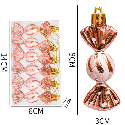 Christmas Mini Round Candy Ornaments Christmas Tree Ornaments Electroplating Plastic Painted Ball Candy Hanging Props