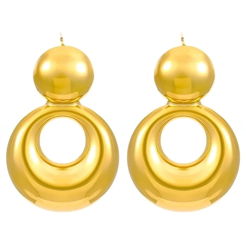 1 Pair Casual Minimalist Streetwear Geometric Plating 304 Stainless Steel Drop Earrings