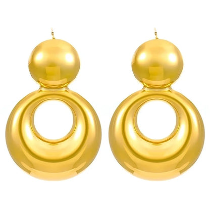 1 Pair Casual Minimalist Streetwear Geometric Plating 304 Stainless Steel Drop Earrings