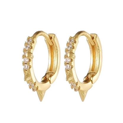 Fashion Water Droplets Copper Hoop Earrings Inlay Zircon Copper Earrings