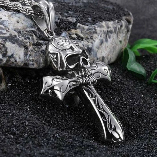 Retro Punk Skull Alloy Iron Halloween Men'S Pendant Necklace