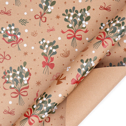 Christmas Gift Gift Box Wrapping Paper Brown Kraft Paper Uv Printing Environmentally Friendly Christmas Wrapping Paper Set