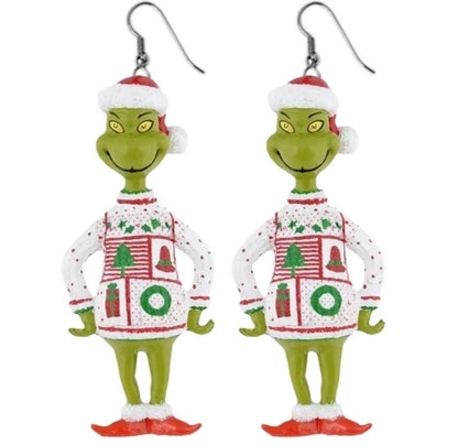 1 Pair Fashion Cartoon Character Carving Arylic Drop Earrings