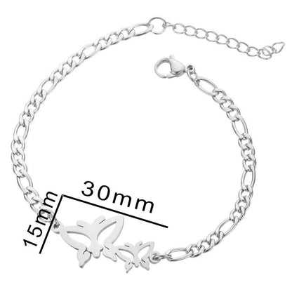 Fashion Butterfly Snowflake Stainless Steel Bracelets 1 Piece