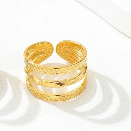 Y2K Exaggerated Geometric Round Dots 304 Stainless Steel 18K Gold Plated Plating Open Rings