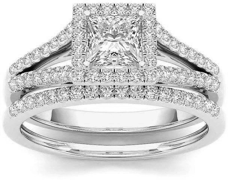 Fashion Square Alloy Inlay Zircon Rings