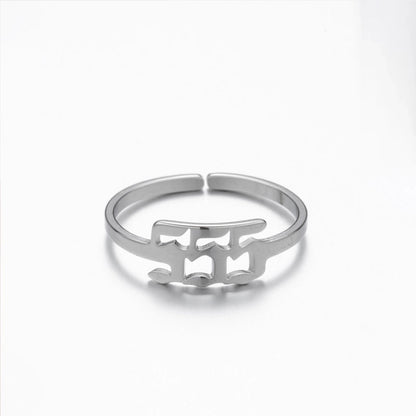 Retro Letter 201 Stainless Steel 18K Gold Plated Plating Open Ring