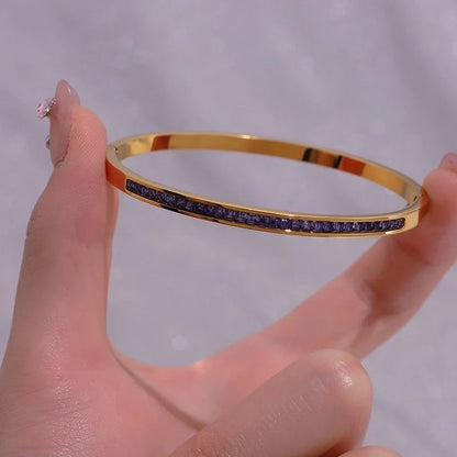 Casual Elegant Minimalist Solid Color 304 Stainless Steel Bangle In Bulk