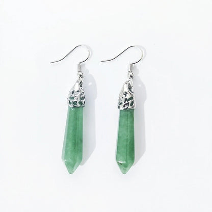Ethnic Style Water Droplets Stone Drop Earrings 1 Pair