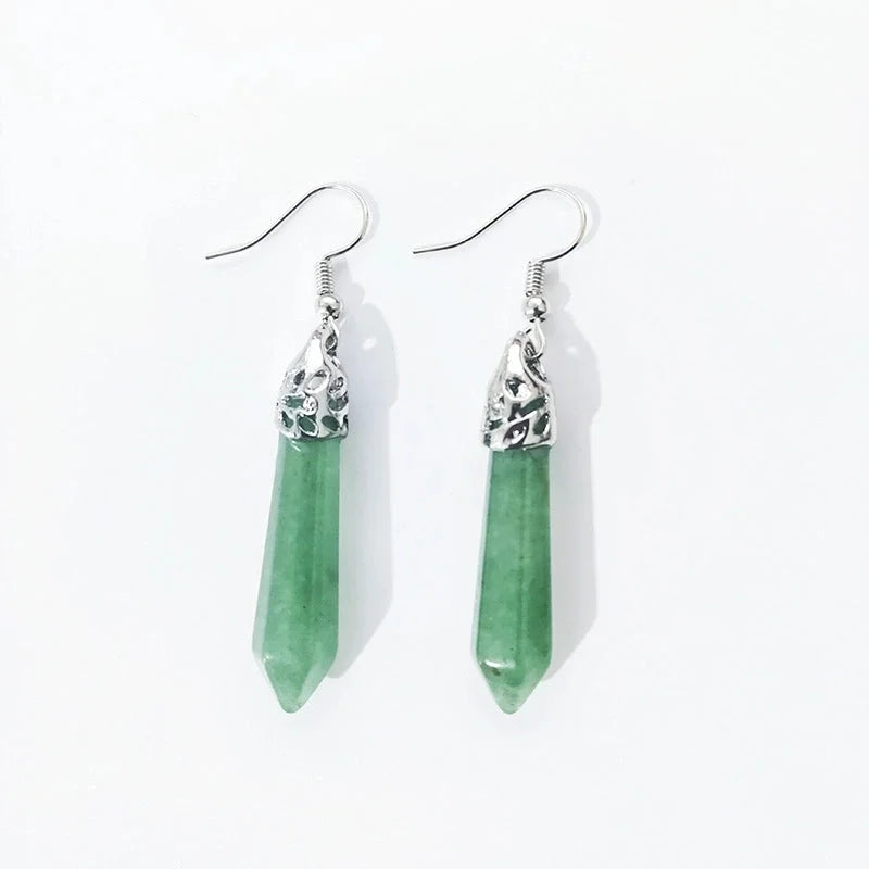 Ethnic Style Water Droplets Stone Drop Earrings 1 Pair