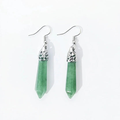 Ethnic Style Water Droplets Stone Drop Earrings 1 Pair