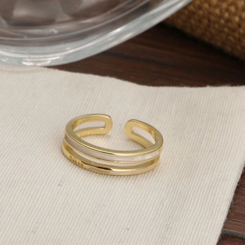 Copper Inlay Animal Artificial Pearls Artificial Diamond Copper Rings