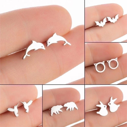 1 Pair Halloween Fashion Rabbit Bat Plating 304 Stainless Steel 18K Gold Plated Ear Studs