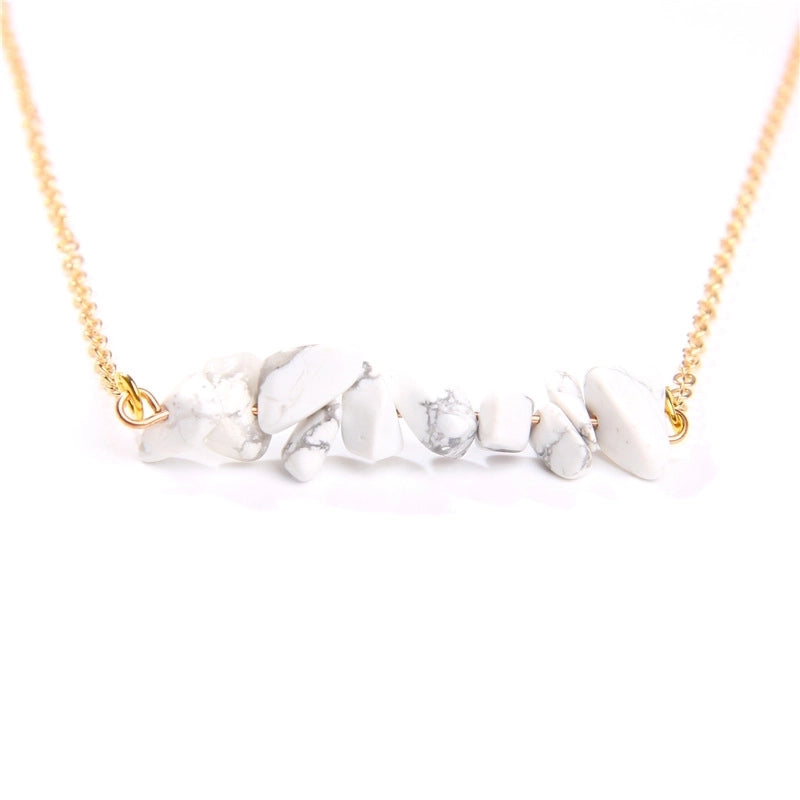 Vacation Irregular Alloy Natural Stone Necklace 1 Piece