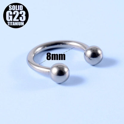 2 Pieces Ear Cartilage Rings & Studs Fashion Geometric G23 Titanium Polishing