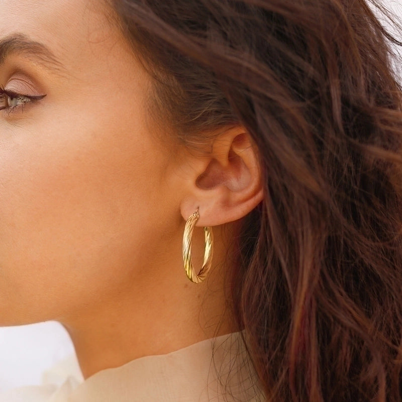 1 Pair Minimalist C Shape Plating 201 Stainless Steel Hoop Earrings Ear Studs