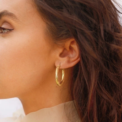 1 Pair Minimalist C Shape Plating 201 Stainless Steel Hoop Earrings Ear Studs