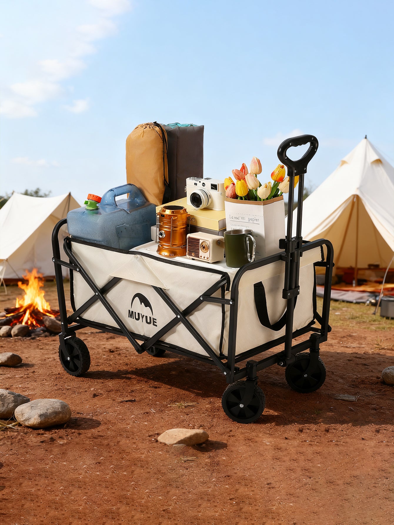 MUYUE Wagon Foldable Trolley Camping Cart