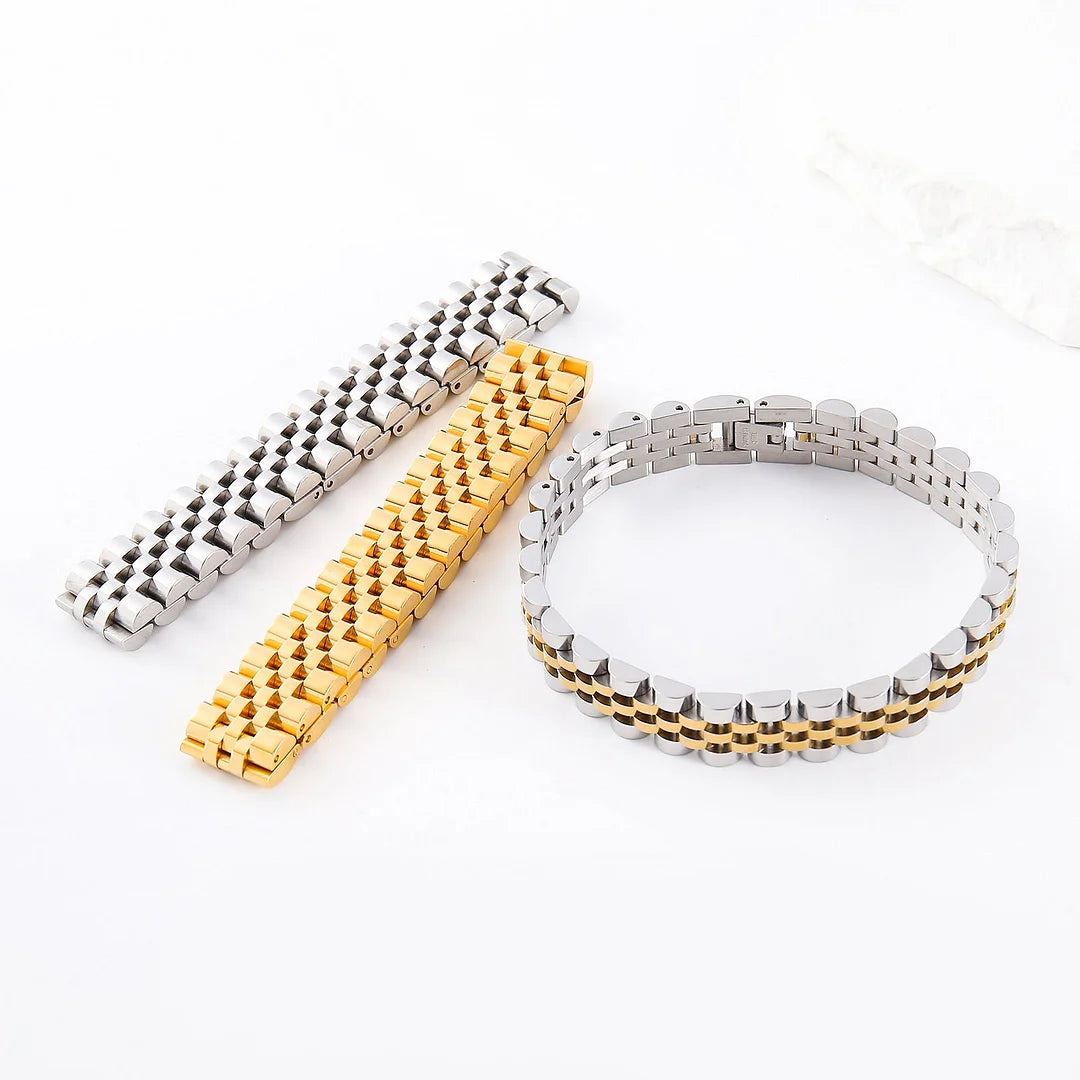 Unisex Minimalist Geometric Stainless Steel Electroplating Bracelets