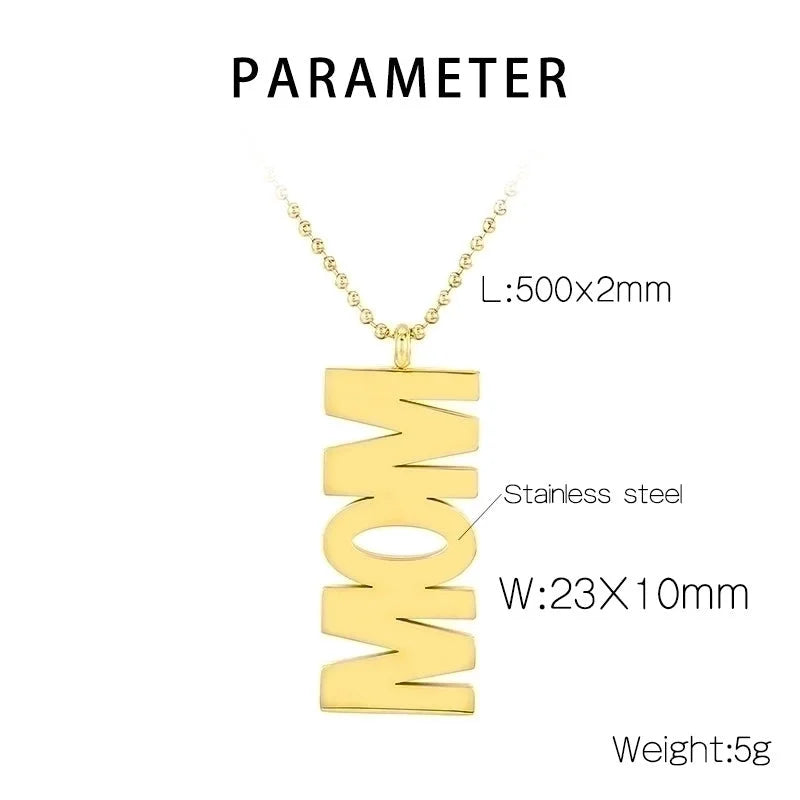 Stainless Steel 18K Gold Plated Minimalist Letter Pendant Necklace