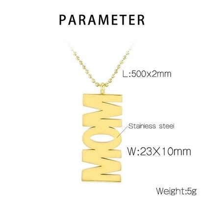 Stainless Steel 18K Gold Plated Minimalist Letter Pendant Necklace