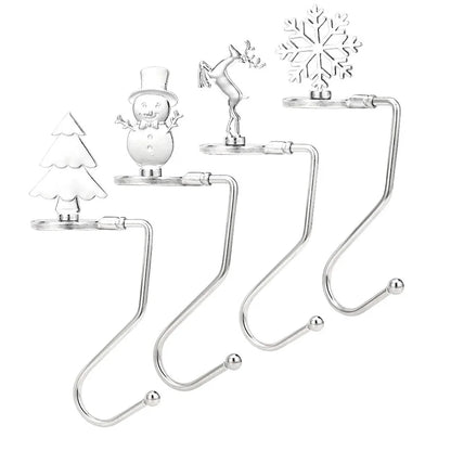 Amazon Popular Christmas Magnetic Hook Snowflake Christmas Hook Christmas Gift Metal Fireplace Socks Pendant