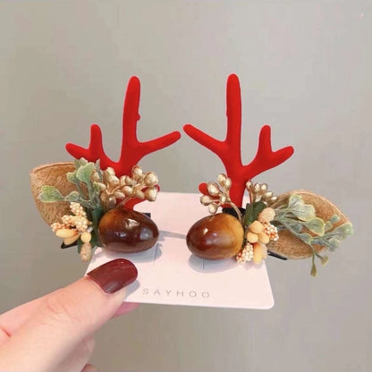 Christmas Fashion Antlers Resin Daily Hairpin