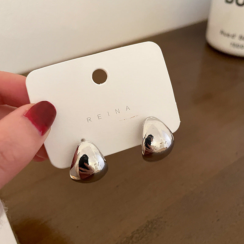 Circle Heart Geometric Metal Electroplating Earrings