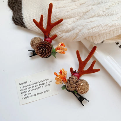 Christmas Cute Women's Christmas Tree Santa Claus Snowman Sequins Plush Hair Clip