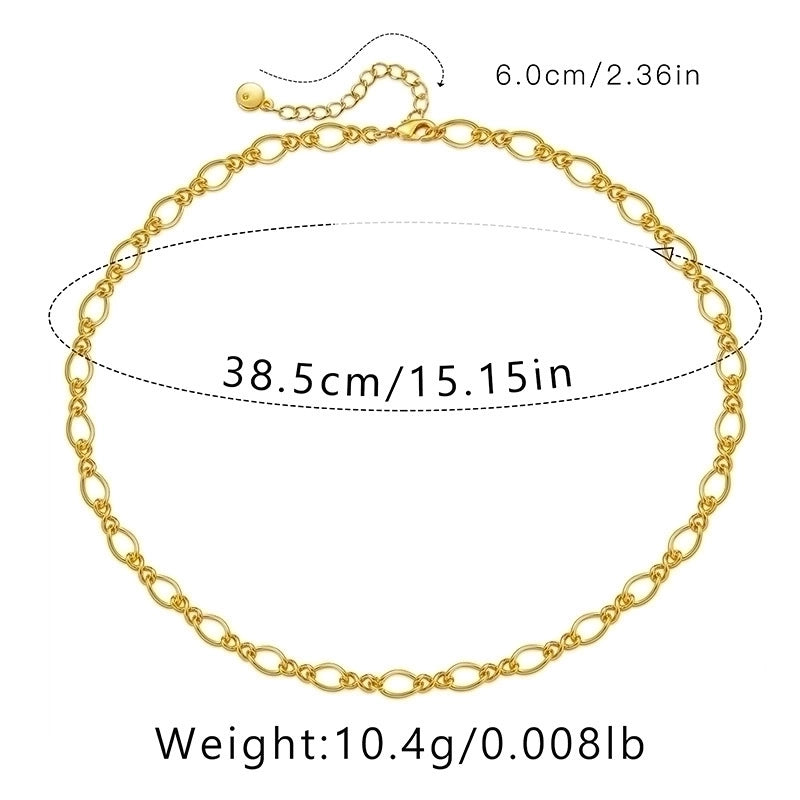 Ig Style Minimalist Solid Color Copper Plating Chain 18k Gold Plated Necklace
