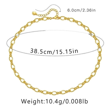Ig Style Minimalist Solid Color Copper Plating Chain 18k Gold Plated Necklace