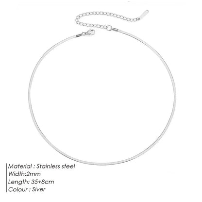 Minimalist Solid Color 316 Stainless Steel Necklace