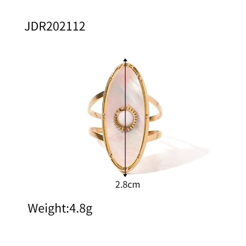 Fashion Geometric 304 Stainless Steel Artificial Gemstones Irregular Rings