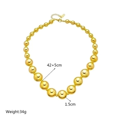 Punk Geometric 304 Stainless Steel 18K Gold Plated Beaded Gold Plated Stainless Steel Necklaces