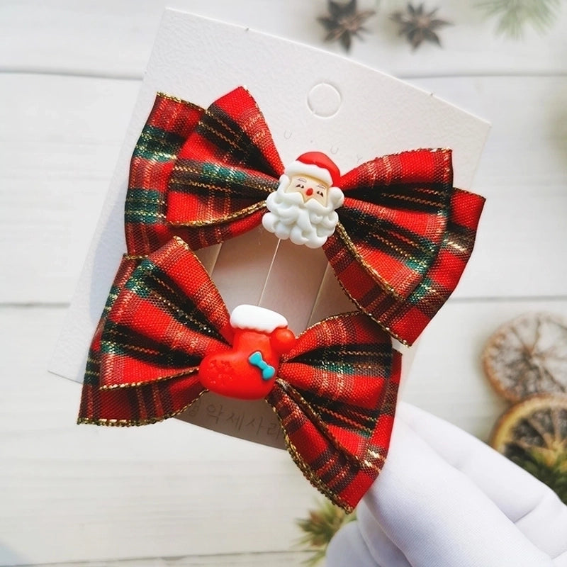 Fashion Plaid Bow Knot Cloth Hair Clip Hair Tie